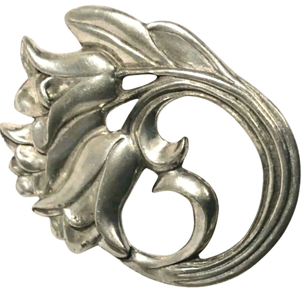 Vtg 1987 Seagull Pewter Canada Flower Pin Brooch